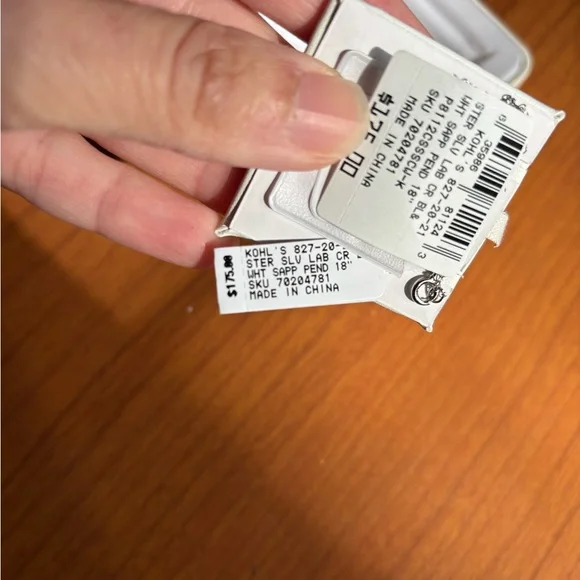 NWT Created Sapphire Cross Pendant Necklace - Picture 6 of 6